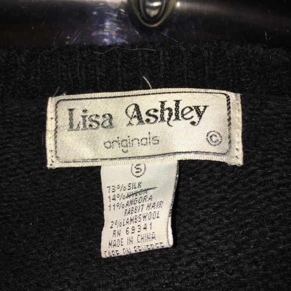 Lisa Ashley Original Black Silk Wool Sequenced Swe - Picture 7 of 7